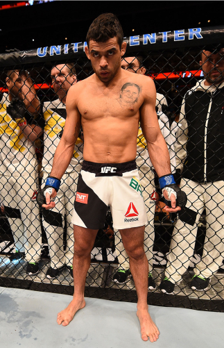 CHICAGO, IL - JULY 25: Renan Barao of Brazil stands in the Octagon before his UFC bantamweight championship bout against TJ Dillashaw during the UFC event at the United Center on July 25, 2015 in Chicago, Illinois. (Photo by Jeff Bottari/Zuffa LLC/Zuff