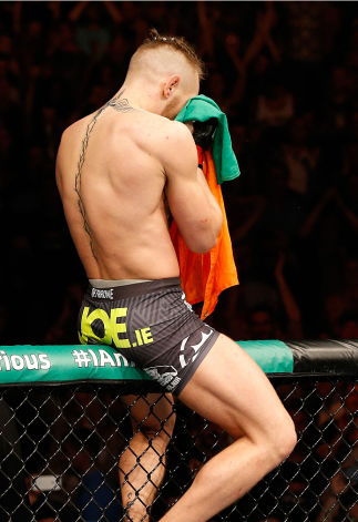 DUBLIN, IRELAND - JULY 19: Conor McGregor celebrates after his TKO victory over Diego Brandao in their featherweight bout during the UFC Fight Night event at The O2 Dublin on July 19, 2014 in Dublin, Ireland. (Photo by Josh Hedges/Zuffa LLC/Zuffa LLC vi
