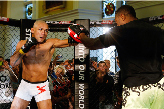 DUBLIN, IRELAND - JULY 16: Diego Brandao holds an open training session during the UFC media day at Royal Hospital Kilmainham on July 16, 2014 in Dublin, Ireland. (Photo by Josh Hedges/Zuffa LLC/Zuffa LLC via Getty Images)