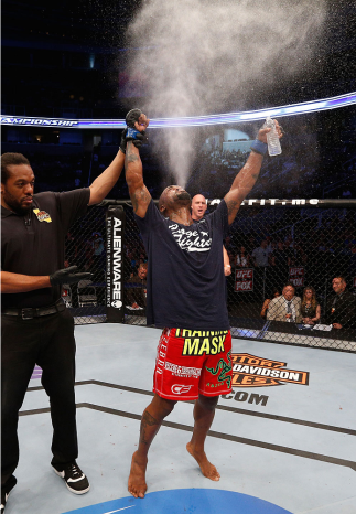 SAN JOSE, CA - JULY 26: Bobby Green celebrates after his split-decision victory over Josh Thomson in their lightweight bout during the UFC Fight Night event at SAP Center on July 26, 2014 in San Jose, California. (Photo by Josh Hedges/Zuffa LLC/Zuffa LL