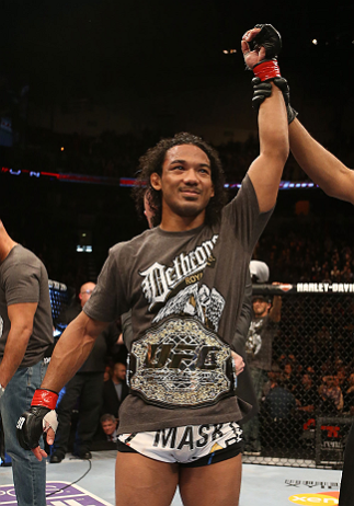 SEATTLE, WA - DECEMBER 08: Benson Henderson reacts to his victory over Nate Diaz after their lightweight championship bout at the UFC on FOX event on December 8, 2012 at Key Arena in Seattle, Washington. (Photo by Ezra Shaw/Zuffa LLC/Zuffa LLC via Gett