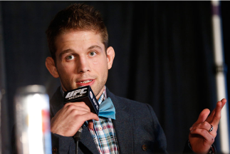 SACRAMENTO, CA - DECEMBER 12: Nik Lentz interacts with media during the final pre-fight press conference before the UFC on FOX event at Sleep Train Arena on December 12, 2013 in Sacramento, California. (Photo by Josh Hedges/Zuffa LLC/Zuffa LLC via Getty