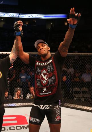 SAN JOSE, CA - JULY 11: Francis Carmont reacts to his submission victory over Karlos Vemola after their middleweight bout at HP Pavilion on July 11, 2012 in San Jose, California. (Photo by Ezra Shaw/Zuffa LLC/Zuffa LLC via Getty Images) *** Local Capt