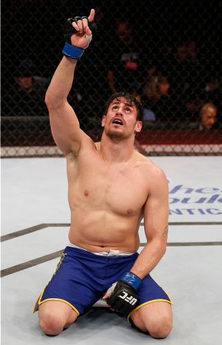 SAO PAULO, BRAZIL - MAY 31: Antonio Carlos Junior celebrates after the conclusion of his heavyweight fight against Vitor Miranda during the UFC Fight Night event at the Ginasio do Ibirapuera on May 31, 2014 in Sao Paulo, Brazil. (Photo by Josh Hedges/Zuf