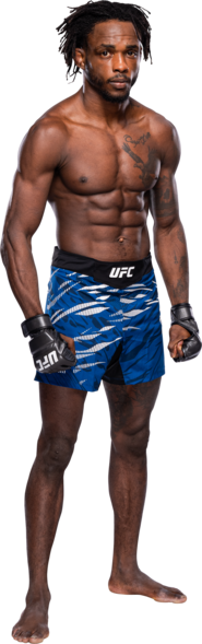 A side body photo of Da'Mon Blackshear in blue UFC gear
