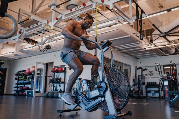 Francis Ngannou Works Out At The UFC Performance Institute on December 18, 2020.