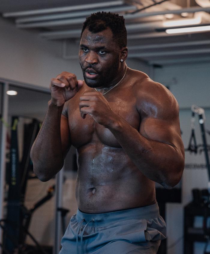 Francis Ngannou Works Out At The UFC Performance Institute on December 18, 2020.