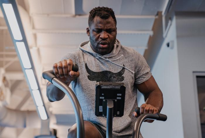 Francis Ngannou Works Out At The UFC Performance Institute on December 18, 2020.