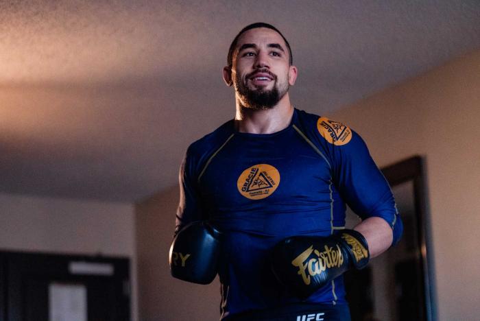 Robert Whittaker trains at the host hotel in Houston, Texas, on February 7, 2022. (Photo by Zac Pacleb/Zuffa)