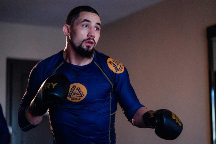 Robert Whittaker trains at the host hotel in Houston, Texas, on February 7, 2022. (Photo by Zac Pacleb/Zuffa)