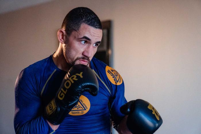 Robert Whittaker trains at the host hotel in Houston, Texas, on February 7, 2022. (Photo by Zac Pacleb/Zuffa)