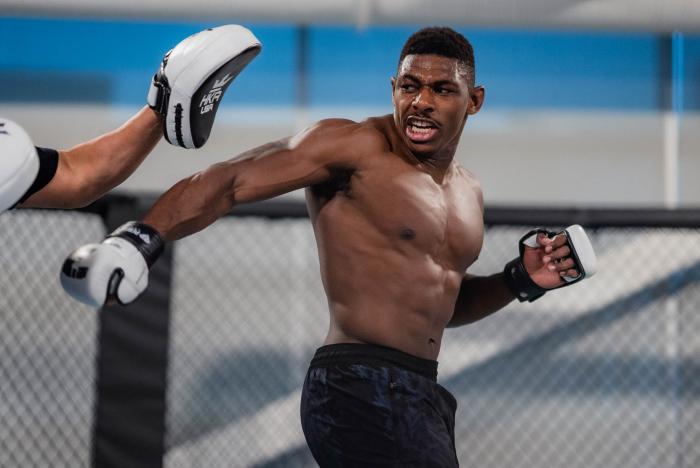 Joaquin Buckley trains at the UFC Performance Institute on February 16, 2022. (Photo by Zac Pacleb/Zuffa LLC)