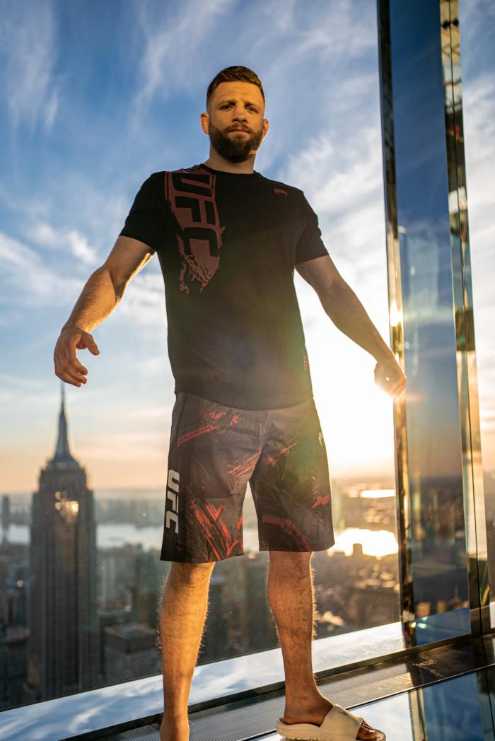 UFC featherweight Calvin Kattar poses in new VENUM fight week gear during a photoshoot on February 28, 2022 inside the SUMMIT at ONE Vanderbuilt in New York, New York. (Photo by McKenzie Pavacich/Zuffa LLC)