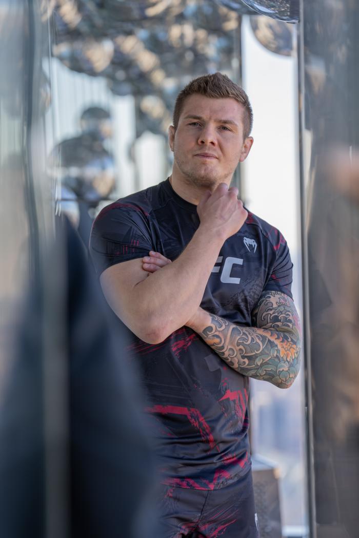 UFC middleweight Marvin Vettori poses in new VENUM fight week gear during a photoshoot on February 28, 2022 inside the SUMMIT at ONE Vanderbuilt in New York, New York. (Photo by McKenzie Pavacich/Zuffa LLC)