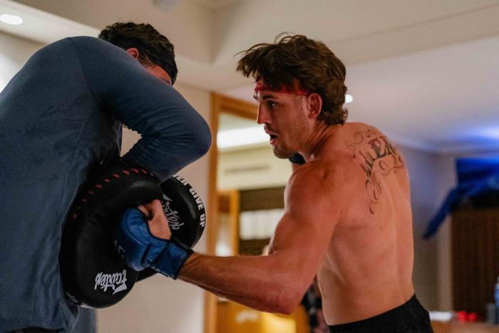 Brendan Allen trains at the host hotel in Singapore for UFC 275. (Photo by Zac Pacleb)