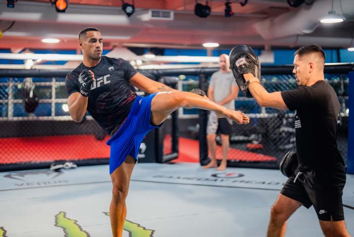 Carlos Ulberg trains at the UFC Performance Institute in Las Vegas, Nevada, on June 22, 2022. (Photo by Zac Pacleb/Zuffa LLC)