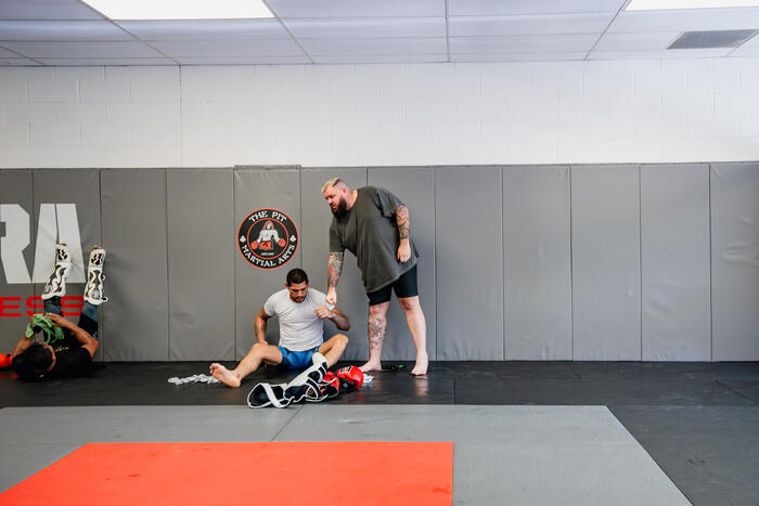 Alex Pereira trains at Teixeira MMA in Danbury, Connecticut, on October 12, 2023. (Photo by Zac Pacleb/Zuffa LLC)