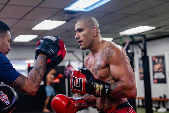 Alex Pereira trains at Teixeira MMA in Danbury, Connecticut, on October 13, 2023. (Photo by Zac Pacleb/Zuffa LLC)
