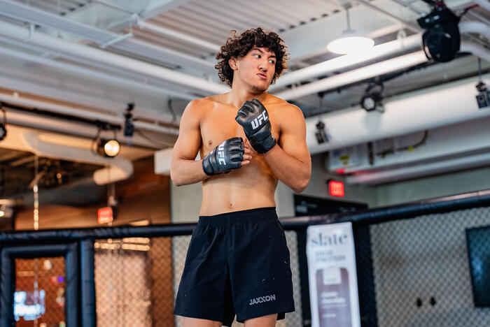 Raul Rosas Jr. training in Las Vegas, Nevada during UFC 306 fight week. (Photo by Zac Pacleb/Zuffa LLC)