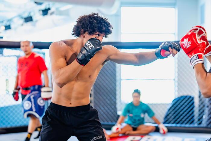 Raul Rosas Jr. training in Las Vegas, Nevada during UFC 306 fight week. (Photo by Zac Pacleb/Zuffa LLC)