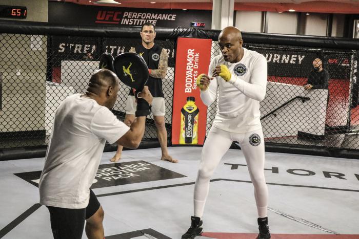 Anderson Silva training at the UFC PI during UFC Vegas 12 fight week