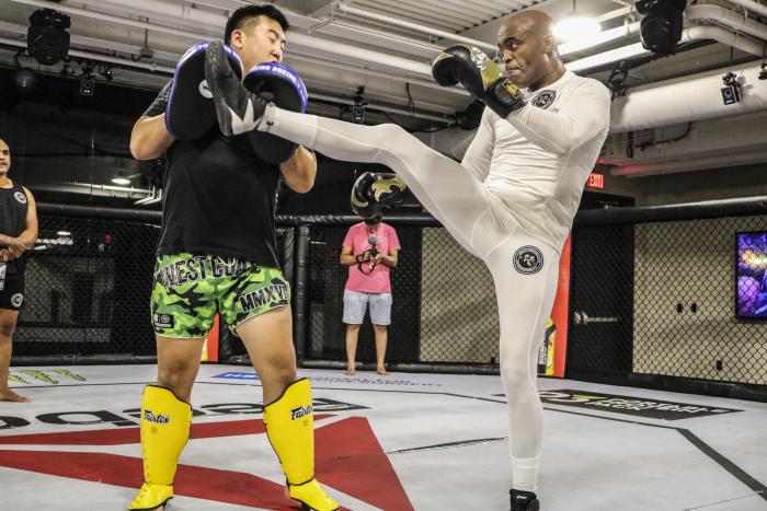Anderson Silva training at the UFC PI during UFC Vegas 12 fight week