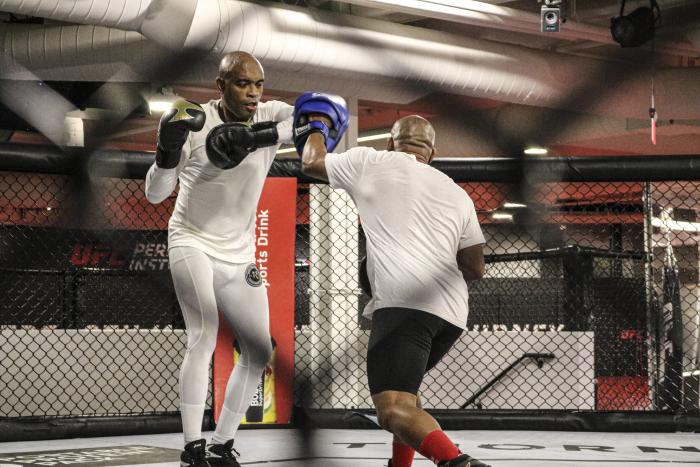 Anderson Silva training at the UFC PI during UFC Vegas 12 fight week