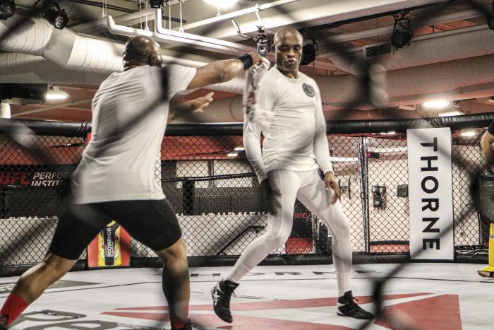 Anderson Silva training at the UFC PI during UFC Vegas 12 fight week