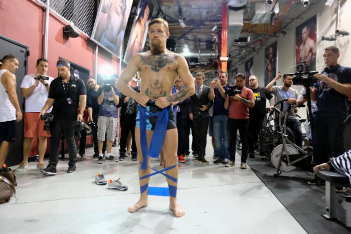 Conor McGregor Media workout at the TUF Gym during UFC 187 