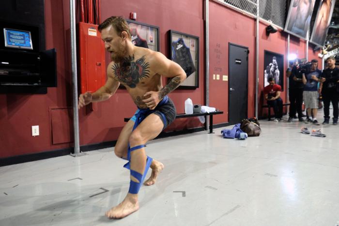 Conor McGregor Media workout at the TUF Gym during UFC 187