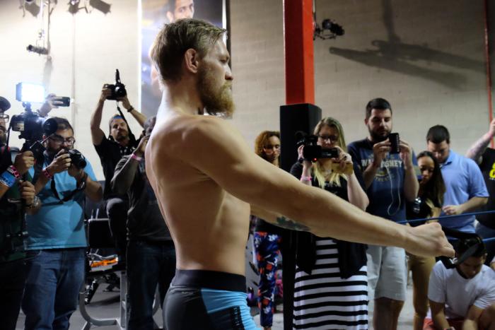 Conor McGregor Media workout at the TUF Gym during UFC 187