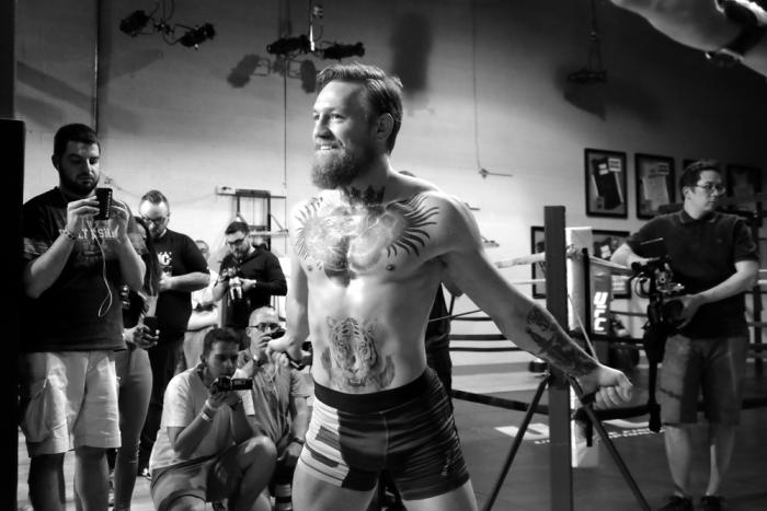 Conor McGregor Media workout at the TUF Gym during UFC 187