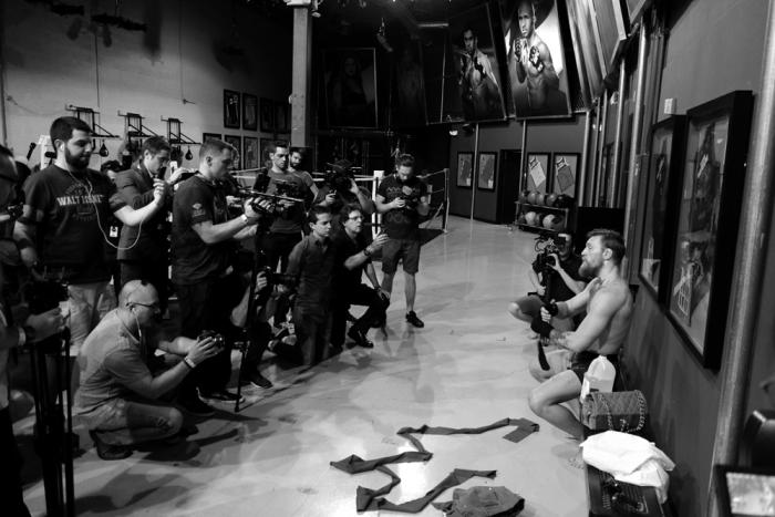 Conor McGregor Media workout at the TUF Gym during UFC 187