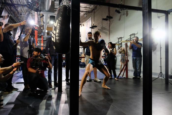 Conor McGregor Media workout at the TUF Gym during UFC 187