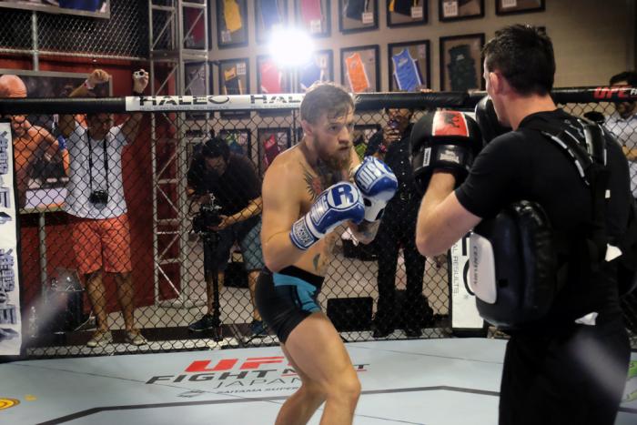 Conor McGregor Media workout at the TUF Gym during UFC 187