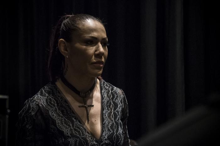 Cris Cyborg at the UFC 232 press conference