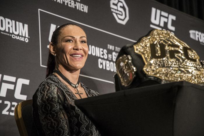 Cris Cyborg at the UFC 232 Press Conference