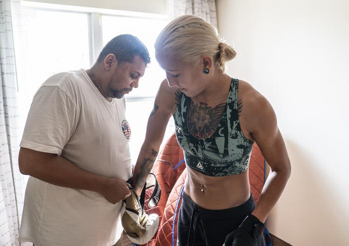 07 - Flyweight fighter Mariya Agapova training at the host hotel during UFC Vegas 7