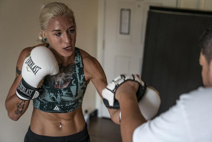 12 - Flyweight fighter Mariya Agapova training at the host hotel during UFC Vegas 7