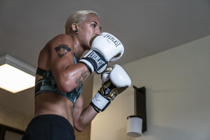 13 - Flyweight fighter Mariya Agapova training at the host hotel during UFC Vegas 7