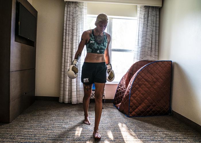 14 - Flyweight fighter Mariya Agapova training at the host hotel during UFC Vegas 7