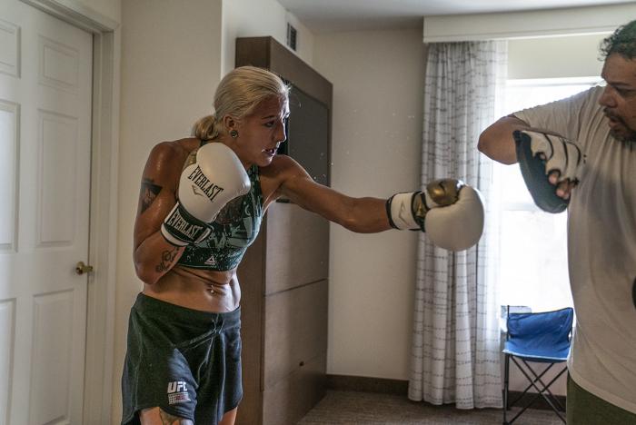 16 - Flyweight fighter Mariya Agapova training at the host hotel during UFC Vegas 7