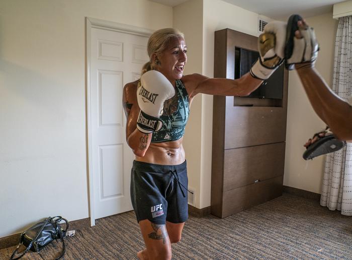 17 - Flyweight fighter Mariya Agapova training at the host hotel during UFC Vegas 7