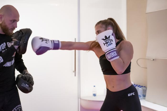 Miranda Maverick training during UFC 254 fight week