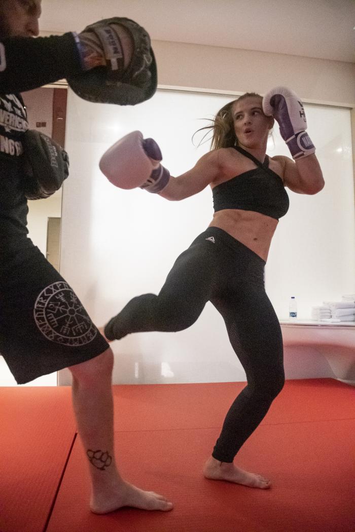 Miranda Maverick training during UFC 254 fight week