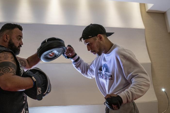 Spanish fighter Joel Alvarez sweating and cutting weight during UFC 254
