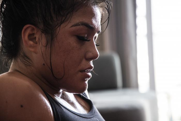 13 - Tracy Cortez training at her training room during UFC Fight Island 5 fight week.