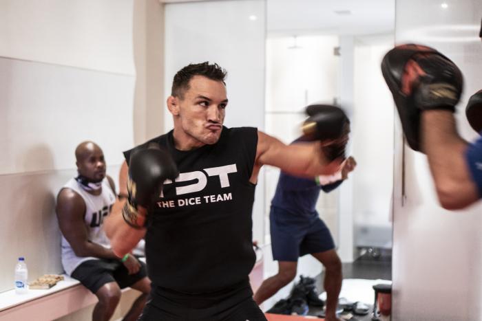Michael Chandler training during UFC 254 fight week