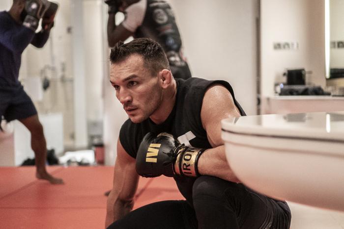 Michael Chandler training during UFC 254 fight week