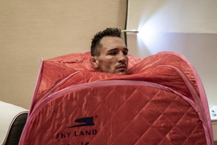 Michael Chandler training during UFC 254 fight week